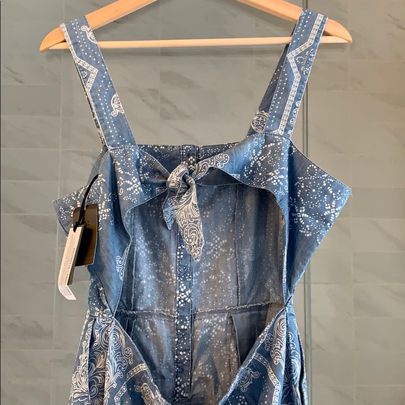Denim romper with peep hole back - Picture 8 of 9